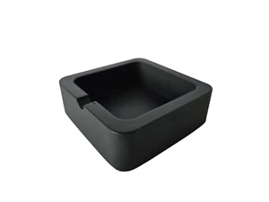 Black Ashtray Square 9cm x 9cm X 3cm Handmade Cast Resin with Stone Like Finish - Picture 1 of 8