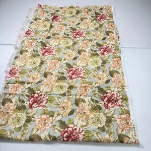 vintage waverly clark fabric blue beige floral cotton 23x71 1.9 yard - Picture 1 of 9