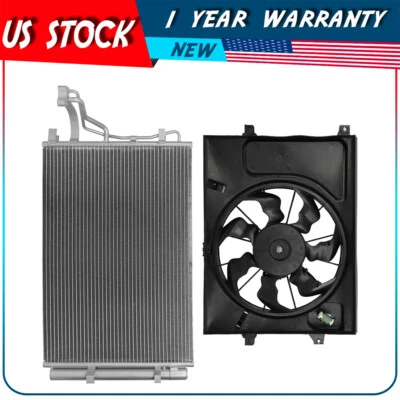 Conjunto de ventilador de refrigeración del motor y condensador de CA para Kia Soul 2014 2015 2016 Foto 1 de 4