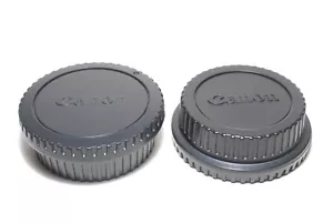 je 2x Canon RF3 / Rückdeckel E - EOS EF - rear lens & body cap (gut) - Bild 1 von 2