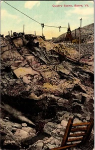 Postkarte Steinbruch Szene Barre Vermont Geologie Bergbau - Bild 1 von 2