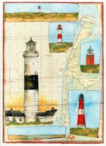 Kunstdruck - Die Leuchttürme von "SYLT" - von OLE WEST (373) - Bild 1 von 1
