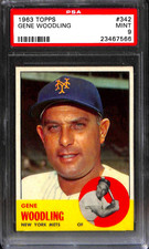 1963 TOPPS #342 GENE WOODLING PSA 9 23467566