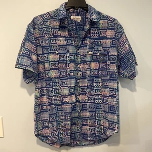 Vintage GUESS Georges Marciano USA Made Large Abstract Short Sleeve Button Up - Picture 1 of 7