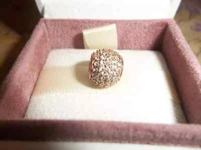 Genuine Authentic Pandora Rose Gold Pavé Lights Ball Charm 781051CZ - Image 1 of 3
