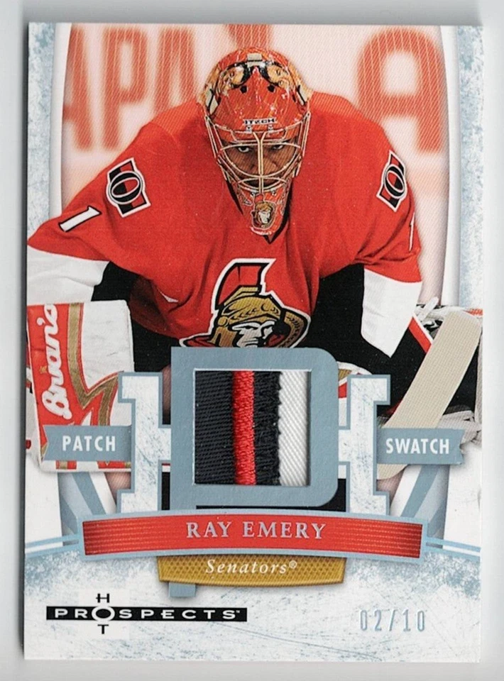 2007-08 Fleer Hot Prospects White Hot Patch #79 Ray Emery 02/10 !! 3 Color - Image 1 of 1