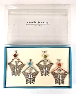 Candle Jewelry Set of 4 Pier One Butterfly Candle Accents Decorate Discontinued - Picture 1 of 7
