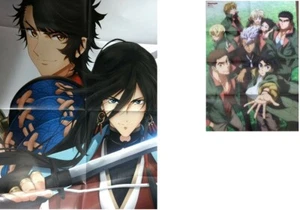 two reversible poster tohken touken ranbu Free gundam iron-blooded orphans - Picture 1 of 2