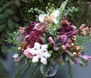 Grabgesteck Grabstrauß mit Rosen beere für die Vase Urnengrab Friedhof - Bild 1 von 6