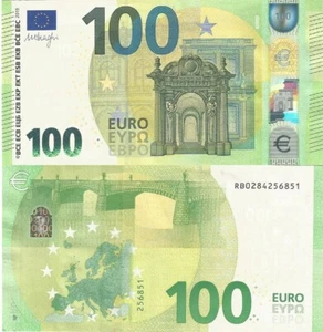 BILLETE DE 100 EUROS DE U.E. 2019 SC SERIE RB - Imagen 1 de 1