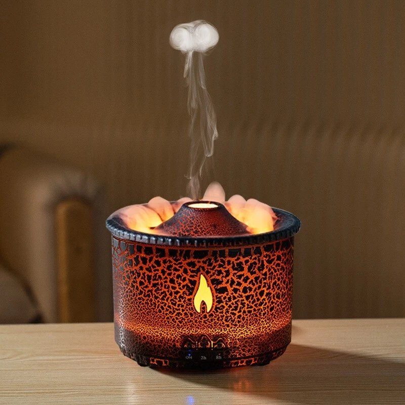 Essential Oil Diffuser Volcano Humidifier with Flame & Volcano Mist Mode Timer - Image 1 of 4