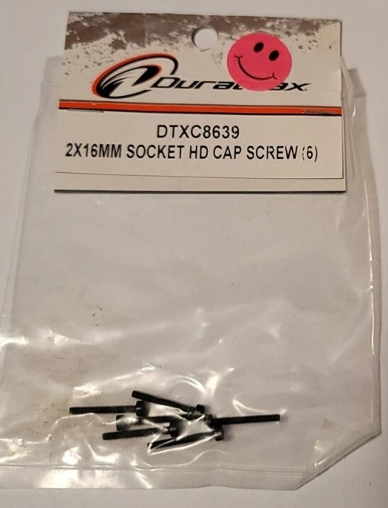 Duratrax Cap Head Machine Screws 2x16mm Hex Head Rc Hardware 6 pcs DTXC8639 - Image 1 of 1