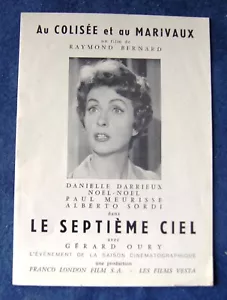 DANIELLE DARRIEUX / FLYER / FILM LE SEPTIEME CIEL - Foto 1 di 1