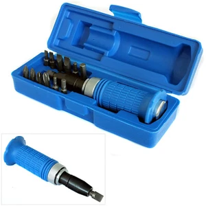 Impact Driver Bolster Screwdriver Set 1/2" Dr + 13 Bits Philips Flat Hex & Case - Picture 1 of 6