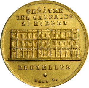 1847 Token of the Theatre of the Galleries St- Hubert,  (03366) - Picture 1 of 2