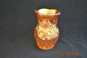 Riihimaki carnival glass Western Thistle small pinched top vase-----marigold - Picture 1 of 6