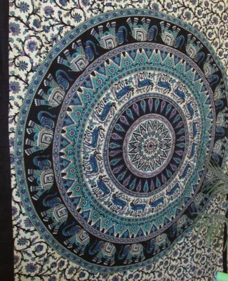Cotton sheet Tapestry Psychedelic Wall Hanging Bohemian Hippie Throw Decor Art - image 1 of 2