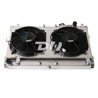 Radiador y cubierta de 3 filas + ventiladores delgados de 12" para Mazda Miata MX5 1990-1997 1,6 L/1,8 L L4 MT Foto 1 de 4