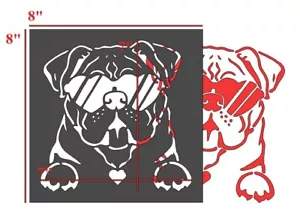 8"x8" Plastic Stencil - Dog w/Heart Glasses (SC876) - Picture 1 of 3
