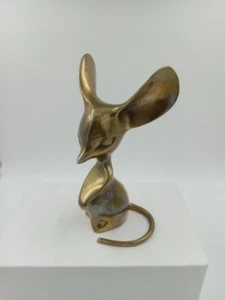 Vintage Rosenthal Netter Solid Brass Big Ear Kangaroo  Mouse 5 5" Tall - Picture 1 of 11