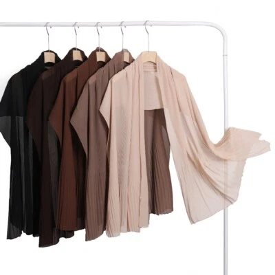 Wrinkled Chiffon Scarf Ruffled Edge Long Scarf Breathable Women Headscarf Shawls - Image 1 of 4