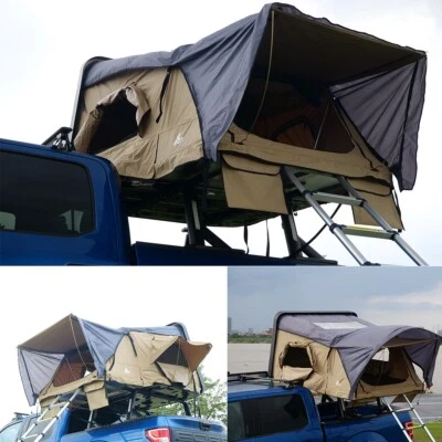 Tienda de techo impermeable Carpa de techo para automóvil SUV Tienda de campaña Parasol + Aluminio. Escalera Foto 1 de 4