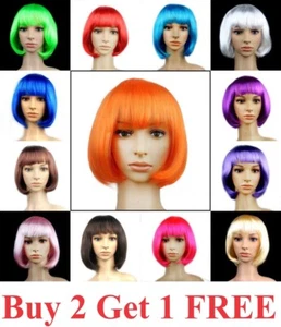 Sexy BOBO Full Wig Multiple Colors Cosplay Costume Anime Halloween Party Hair - Picture 1 of 14