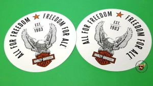 Set of 2 Harley Davidson® Freedom for All up-Wing Eagle Bar & Shield Decals - Picture 1 of 4