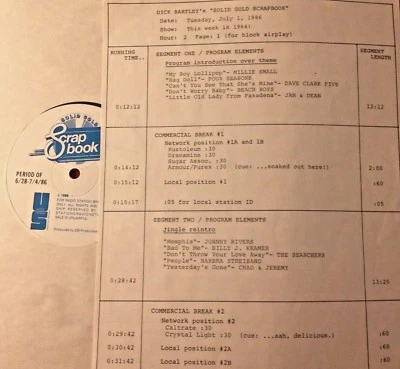RADIO SHOW: 7/1/86 THIS WEEK '64 MILLIE SMALL, SEARCHERS, BEACH BOYS, DRIFTERS  - Image 1 of 2