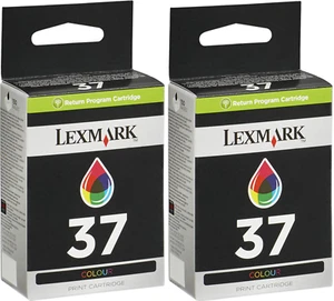 New Genuine Lexmark 37 2PK Ink Cartridges X Series X6675 X3650 Z Series Z2420 - Picture 1 of 3