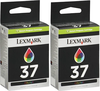 New Genuine Lexmark 37 2PK Ink Cartridges X Series X6675 X3650 Z Series Z2420 - Image 1 of 3