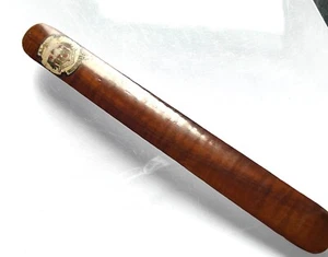 19th Hawaiian golden Curly Koa wood carved a Bible bookmark  w. Kingdom's symbol - Picture 1 of 11