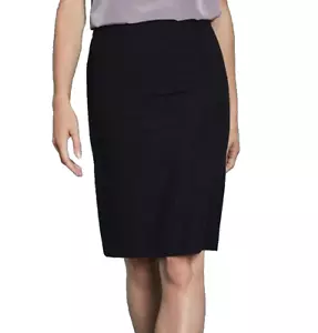 Womens Skirt UK 20 Navy Duo Stripe Qualitas Pencil Office Hospitality Casual - Picture 1 of 6