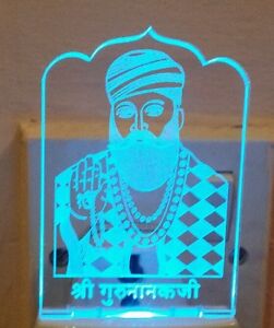 LED Guru Nanak Night Light Lamp Colour Changing soft light Religious Sikh Gift