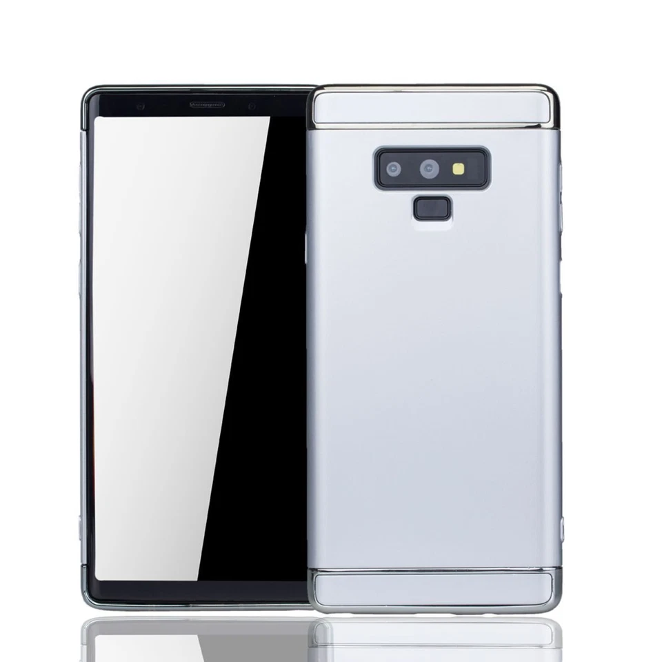 Custodia Cellulare per Samsung Galaxy Note 9 Protettiva Cover Bumper Casi Silber - Immagine 1 di 4