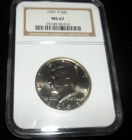 1991 NGC MS67 GEM Kennedy Half TOP POP REGISTRY 8-012 Cover