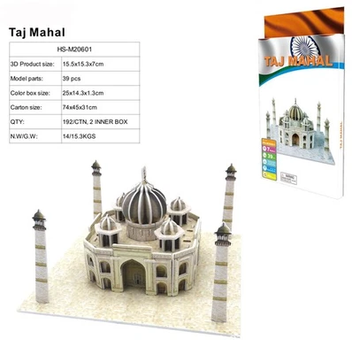 Rompecabezas 3D Taj Mahal Hágalo Usted Mismo Arquitectura Modelo de Construcción para Juegos de Fiesta Niños y Adultos Foto 1 de 3
