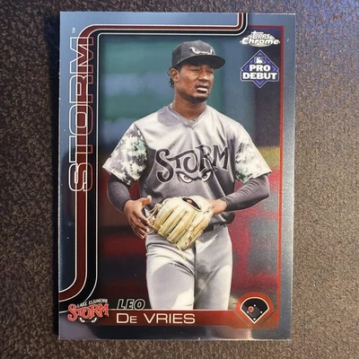 2025 Topps Chrome Pro Debut Leo De Vries Athletics  - Image 1 of 4