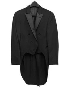 Neil Allyn Men's Black Tuxedo Tailcoat 100% Wool 6-Button Peak Lapels Size 60L - Picture 1 of 5