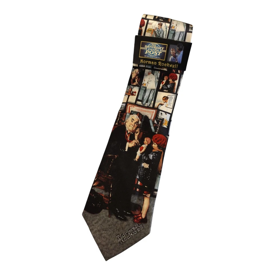 Nueva corbata de seda para poste de sábado por la noche artefactos del Museo Norman Rockwell  Foto 1 de 4