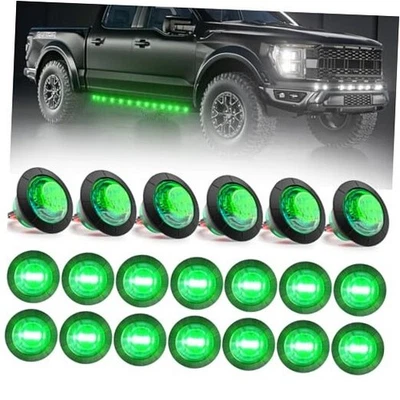  20Pcs 3/4" Strobe Flash+Steady Marker Lights Dual Function LED Trailer Green - Image 1 of 4
