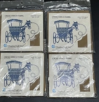 4 Tela Punto de Cruz Aida Todo Algodón 18 Unidades 12" x 18" Lt Marrón Color Linaida Foto 1 de 3