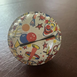 DE COLECCIÓN AÑOS 60~LITOGRAFÍA DE HOJALATA SONAJERO JUGUETE COCTELERA DISEÑO PAYASO - Imagen 1 de 7