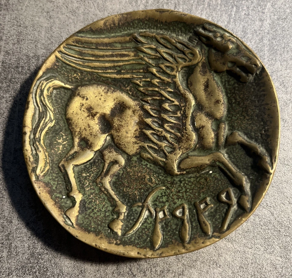 ancienne statue sculpture vide poche baguier bronze MAX LEVERRIER pégase cheval - Photo 1/4