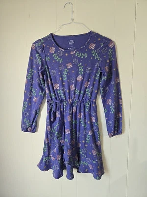 Disney Wish Movie Dress Girls Size XL 14 Purple Long Sleeve Bow Ruffle Rose  New - Image 1 of 4