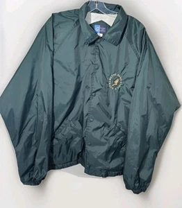 Notre Dame Track & Field Mens Jacket XL Green Full Zip Windbreaker Chest Logo ND - Picture 1 of 7