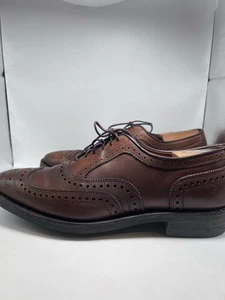 Allen Edmonds Port Washington Uomo Taglia 9 C Marrone Brogue Cap Toe Oxford 2176 - Foto 1 di 7