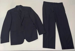 Armani Collezioni G-Line Black Navy Nadelstreifen Smoking Anzug - Größe 52R Schurwolle - Bild 1 von 18