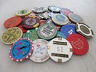 25 Casino Gaming Poker Chip Lot Las Vegas $1 New & Used Chipco Paulson Clay room