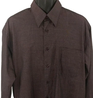 Camisa de vestir Pronto Uomo para hombre talla grande marrón manga larga abotonada púrpura Foto 1 de 4